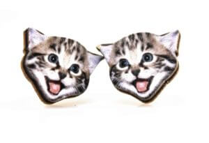 Playful Kitten Stud Earrings