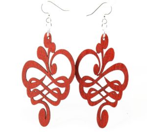 Calligraphy Flower Stretched Earrings