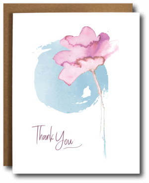 Thank You Floral Watercolor Card