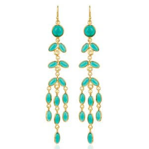 Green Onyx set in 22k Gold filled, Earrings