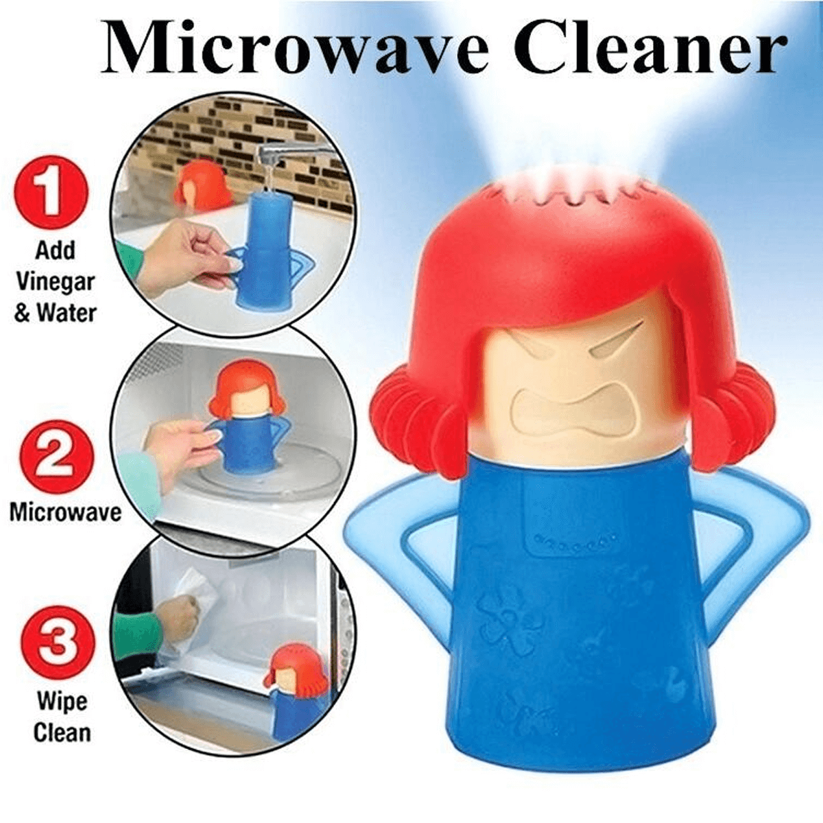 AMERTEER Angry Mama Microwave Cleaner - Microwave Oven Steam