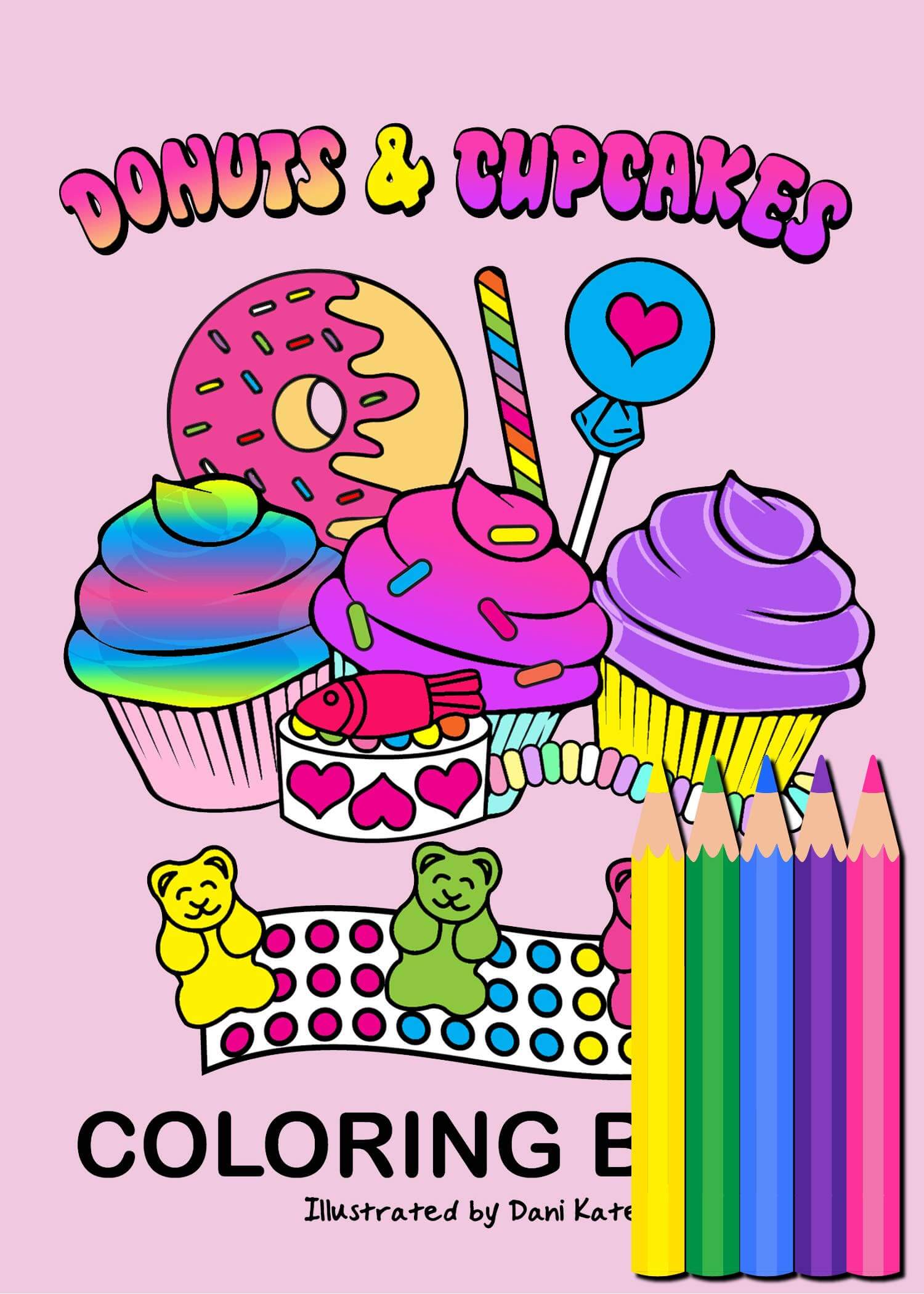 Mini Coloring Books w/ colored pencils Donuts and Cupcakes