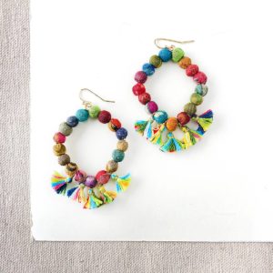 Fringed Diamond Drop Earrings