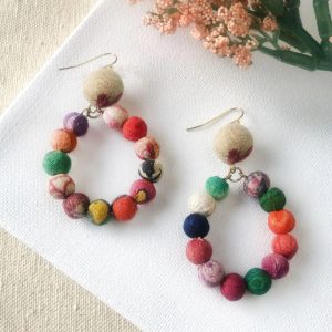 Kantha Dangling Hoops