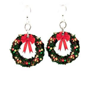 Small Christmas Wreath Earrings