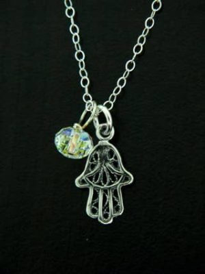 Hamsa Hand Silver Necklace