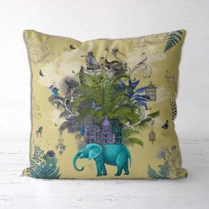 FabFunky Ltd - The Birdcage 2 Tropical Elephant Pillow Cover