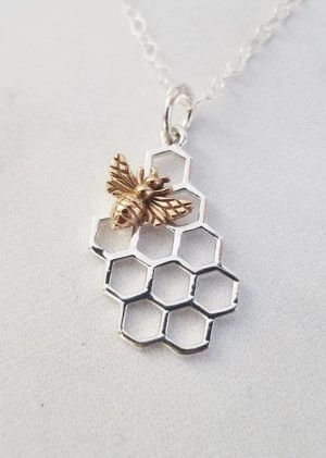 Bee With Honeycomb Necklace