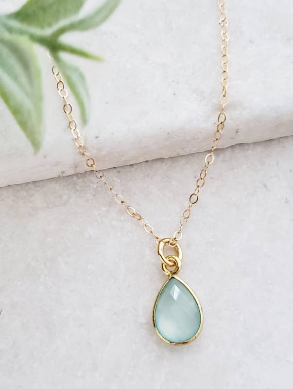 Aqua chalcedony necklace deals