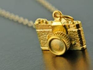 Gold Camera Necklace