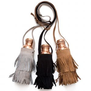 Tamra Copper LA - Tamra Suede Fringed Bottle Carrier