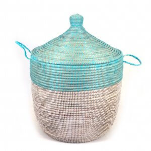 MBARE Ltd - Senegalese Hamper - Two Tone Turquoise and White