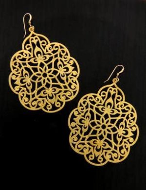 Sosie Designs - Gold Moroccan Lace Filigree Earrings