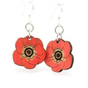 Green Tree Jewelry - Poppy Flower Blossoms Earrings
