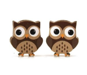 Green Tree Jewelry - Owl Stud Earrings