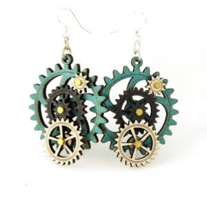 Green Tree Jewelry - Kinetic Gear Earrings 3E