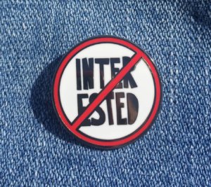 Near Modern Disaster - Not Interested - enamel pin