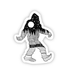 Big Moods - Bigfoot Nature Sticker Black & White