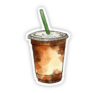 Big Moods - Iced Coffee Watercolor Sticker