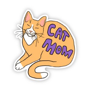 Big Moods - Cat Mom Sticker Purple Lettering