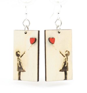 Green Tree Jewelry - Banksy Floating Away Earrings