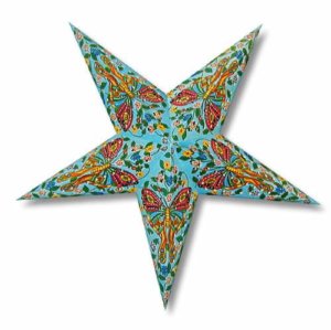 WHIRLED PLANET - Blue Butterfly Glitter Star Lantern