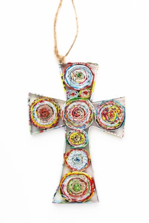 Acacia Creations - Recycled Paper Broad Cross Ornament