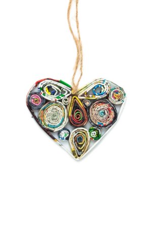 Acacia Creations - Recycled Paper Heart Ornament