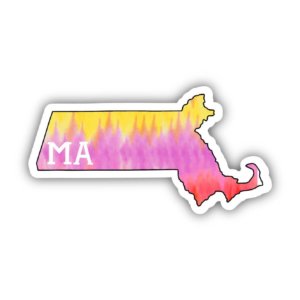 Big Moods - Massachusetts Tie Dye Stripes Sticker