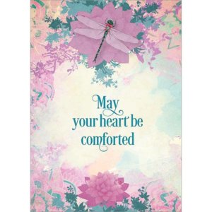 Amber Lotus Publishing - May Your Heart Be Comforted Dragonfly Greeting Card (6 Pack)