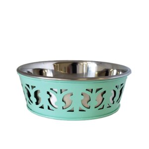 Jojo Modern Pets - Eco-friendly Stainless Steel Farmhouse Dog Bowl - Mint Green