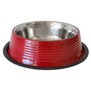 Jojo Modern Pets - Eco-friendly Non Skid Ribbed Cat & Dog Bowl (Merlot Red)