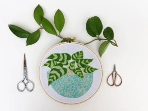 Rikrack - Blue Flower Pot Embroidery Kit
