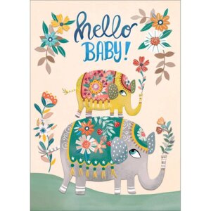 Amber Lotus Publishing - Elephant Baby Greeting Card (6 Pack)
