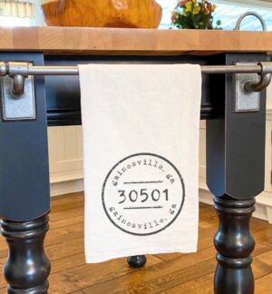 Indigo Tangerine - Postmark Stamp City/State/Zip - Cotton Tea Towel