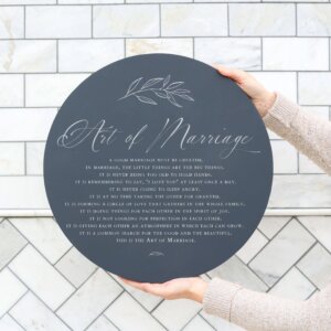 Clairmont & Co - Art of Marriage Round Wall Sign, Wedding Gifts