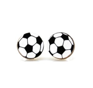 Green Tree Jewelry - Soccer Ball Stud Earrings