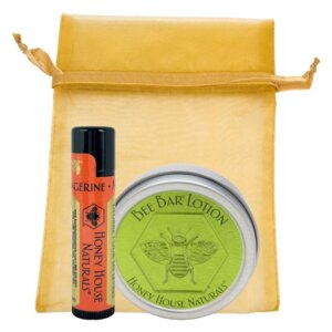 Honey House Naturals - 2 Piece Gift Set - Small Bee Bar & Lip Butter Tube