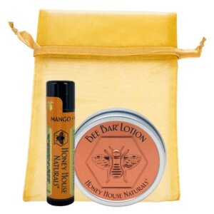 Honey House Naturals - 2 Piece Gift Set - Small Bee Bar & Lip Butter Tube