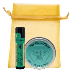 Honey House Naturals - 2 Piece Gift Set - Small Bee Bar & Lip Butter Tube