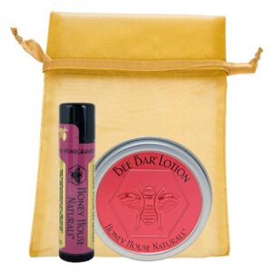 Honey House Naturals - 2 Piece Gift Set - Small Bee Bar & Lip Butter Tube