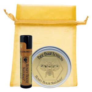 Honey House Naturals - 2 Piece Gift Set - Small Bee Bar & Lip Butter Tube
