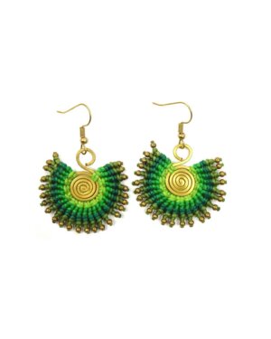 Zig Zag Asian Collection - Waxed Cotton and Brass Macrame Earring