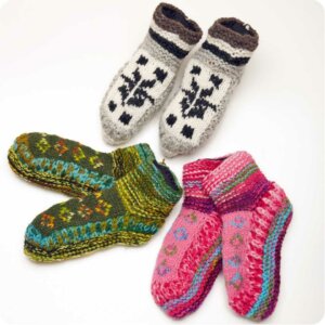 Zig Zag Asian Collection - Knit Wool Slippers