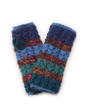 Zig Zag Asian Collection - Crochet Gloves with Silk