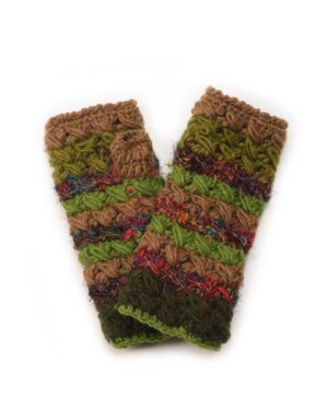 Zig Zag Asian Collection - Crochet Gloves with Silk