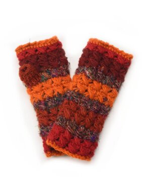 Zig Zag Asian Collection - Crochet Gloves with Silk