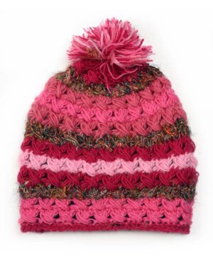 Zig Zag Asian Collection - Crochet Beanie with Silk