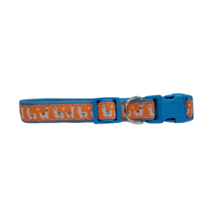 Jojo Modern Pets - Nylon Collar for Dogs with Embroidered Llama Design