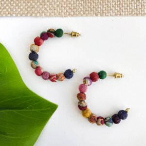 WorldFinds - Kantha Mini Hoops